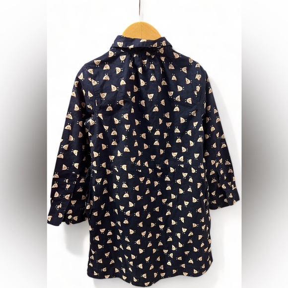 Crewcuts navy blue long sleeves dress with chicken prints dress - Picture 5 of 6